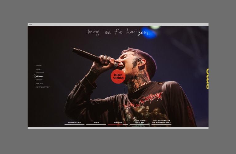 Website for Bring Me The Horizon by Tristan Palmer