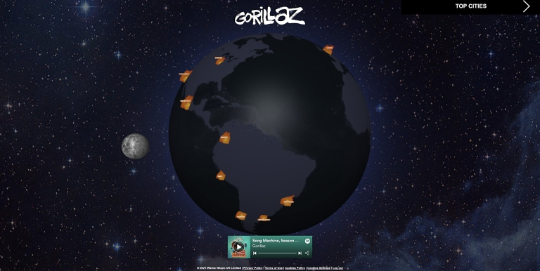 Gorillaz - 3D Streaming Heatmap