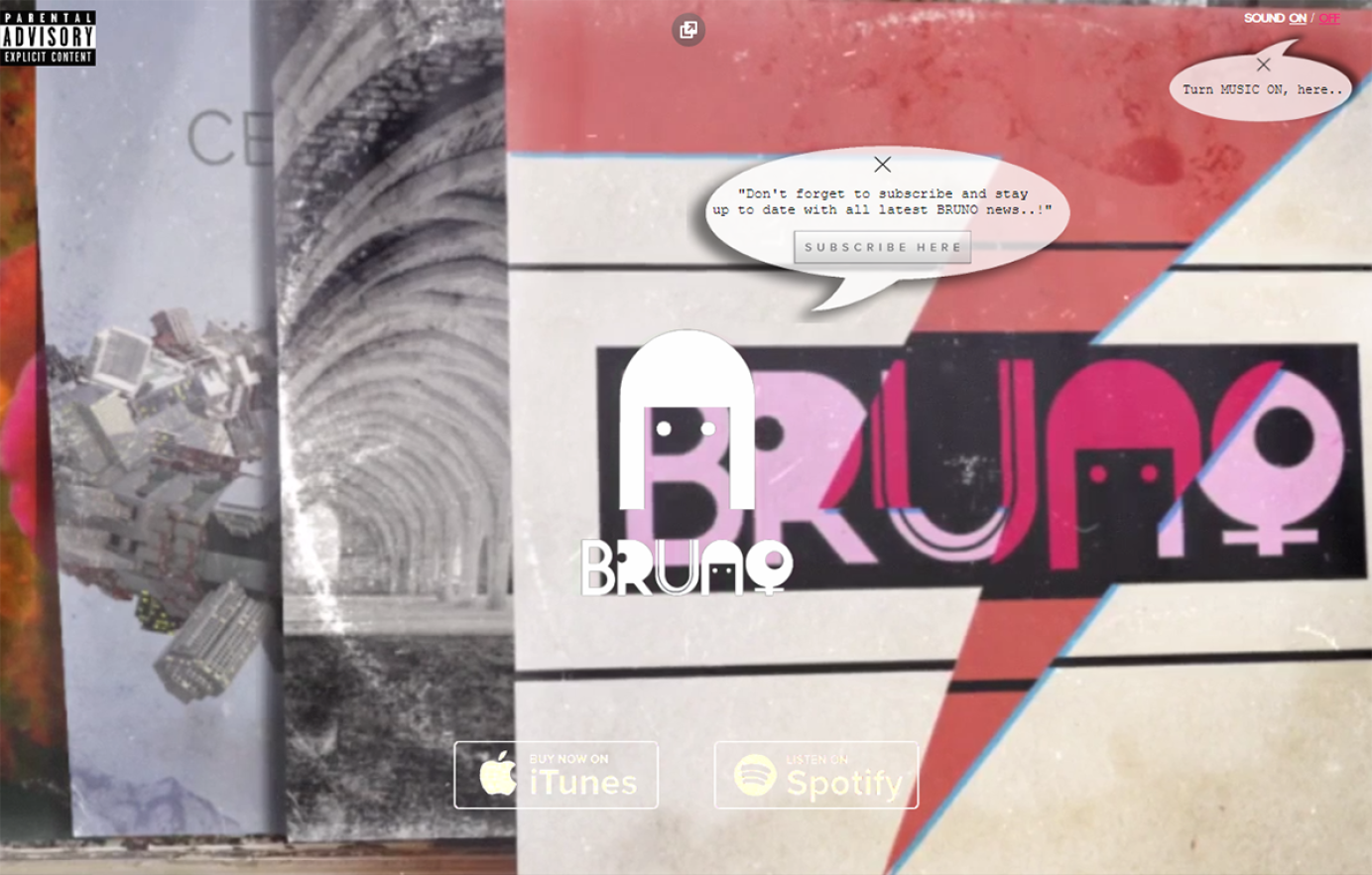 Website for BRUNO Music Artist by AR media