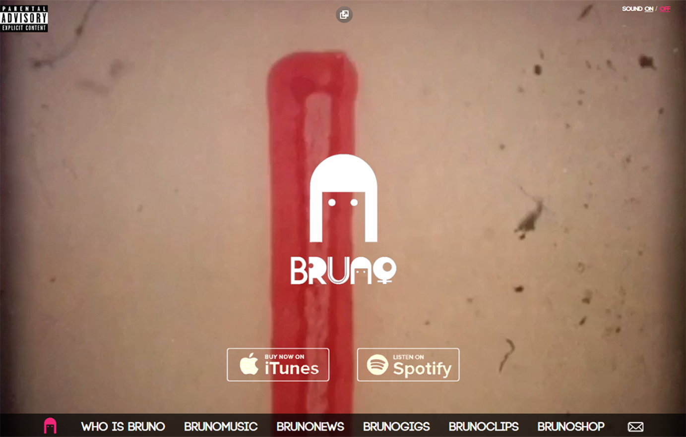 Website for BRUNO Music Artist by AR media