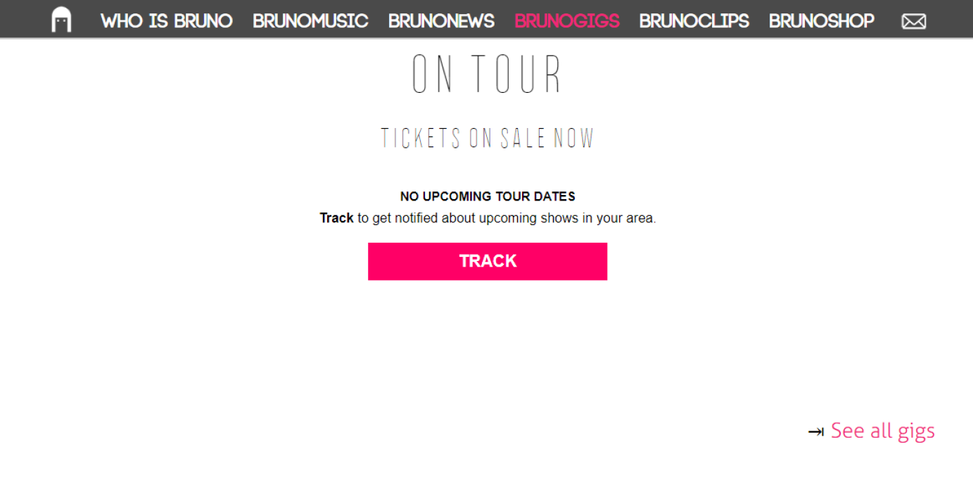 Website for BRUNO Music Artist by AR media