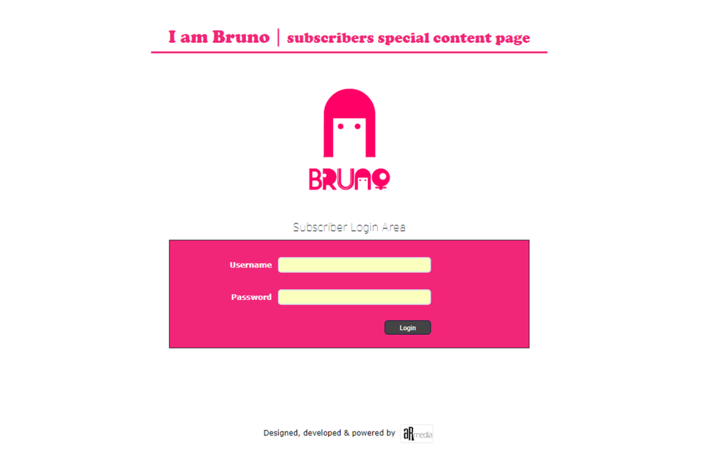 Website for BRUNO Music Artist by AR media