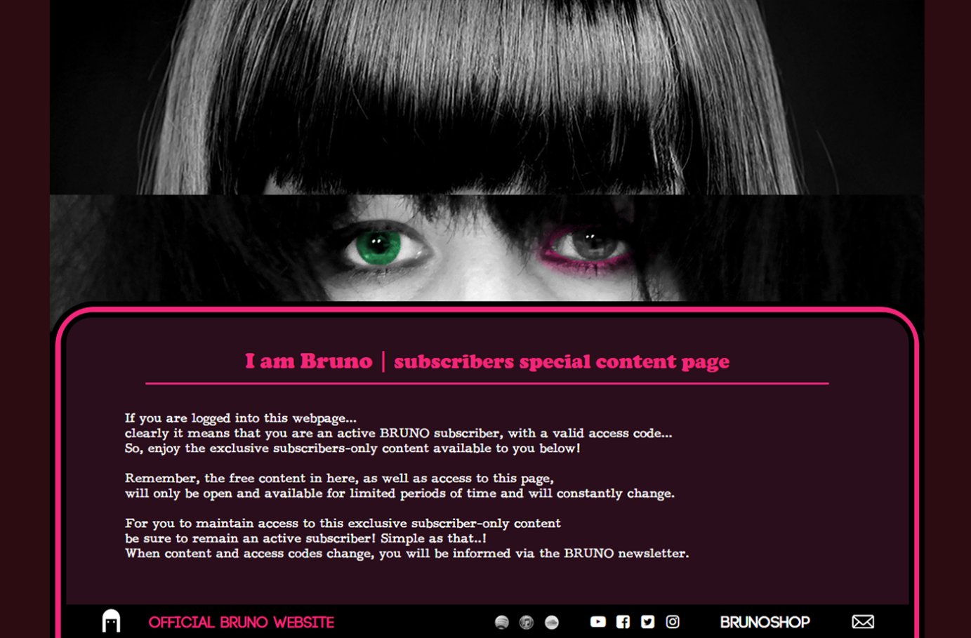 Website for BRUNO Music Artist by AR media