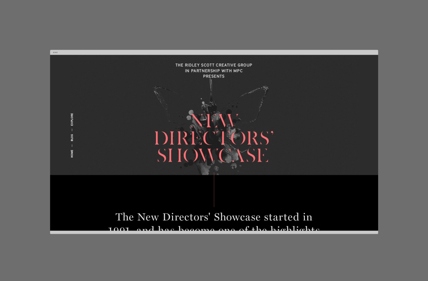 Website for The new Directors Showcase