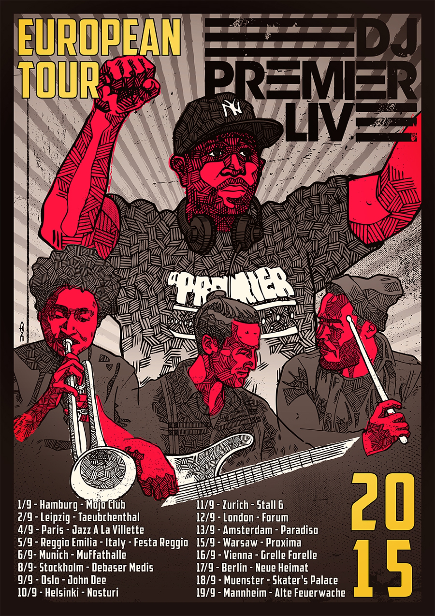 Tour Poster for Dj Premier European Tour