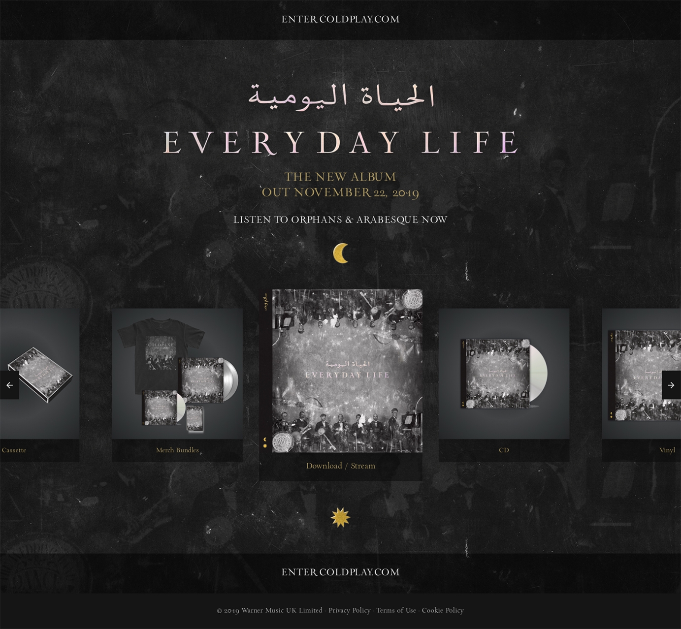 Coldplay - Everyday Life Websites