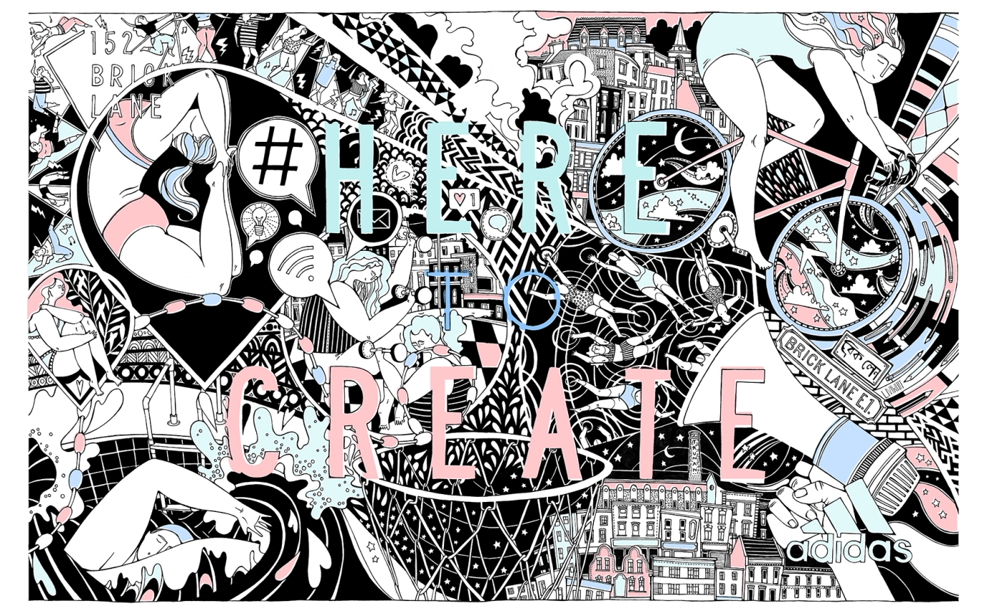 Adidas Here to Create billboard