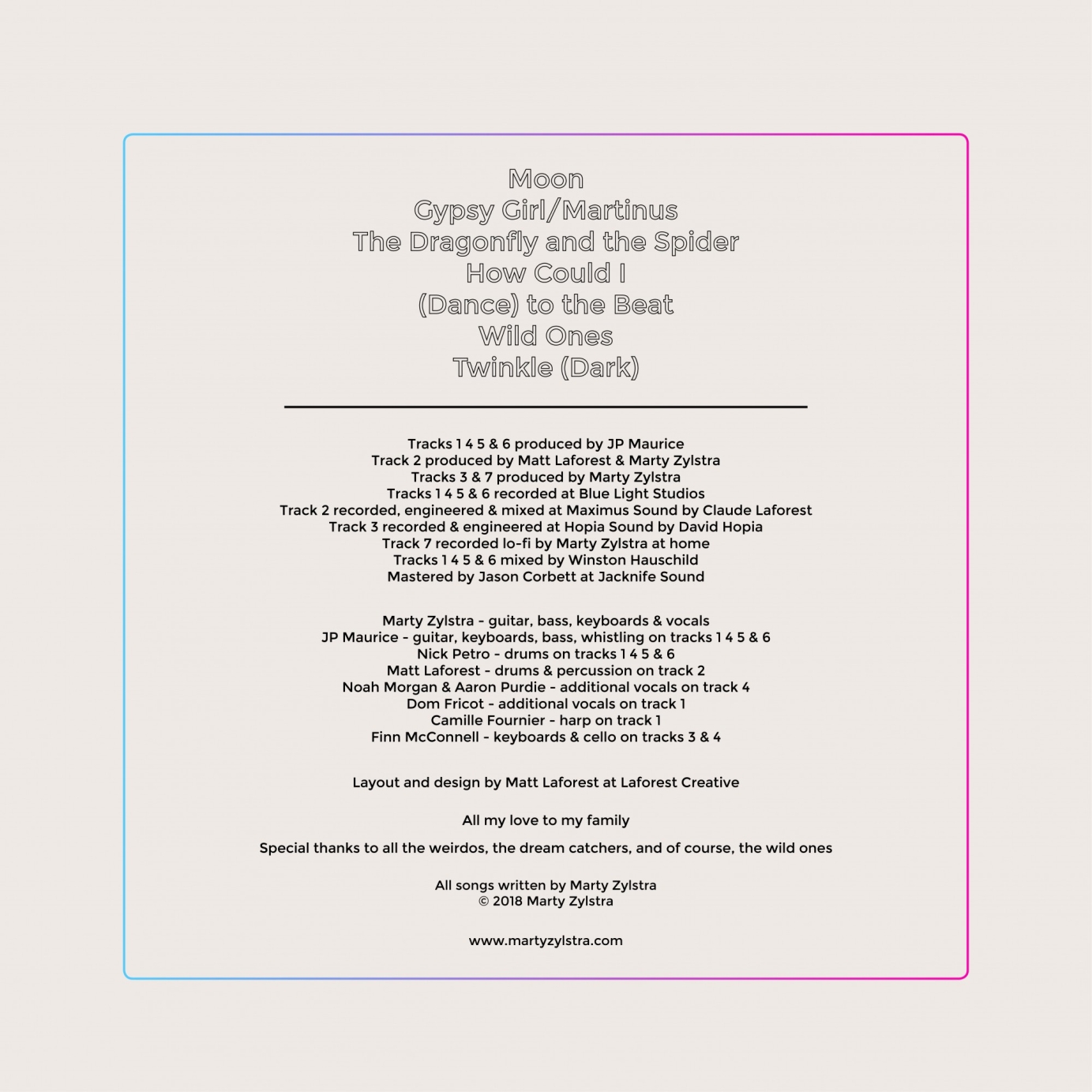 Marty Zylstra - The Dragonfly and The Spider