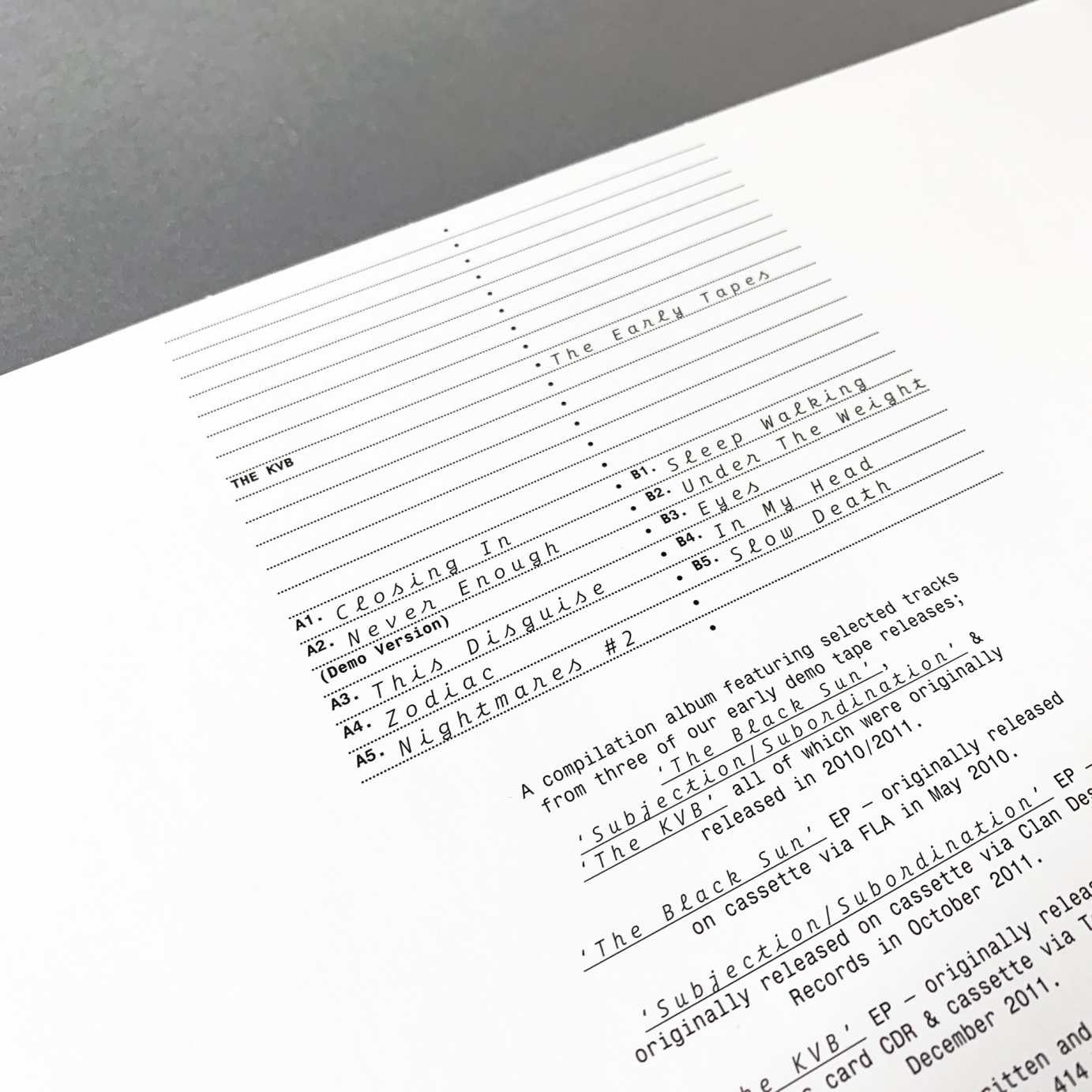 The KVB — The Early Tapes