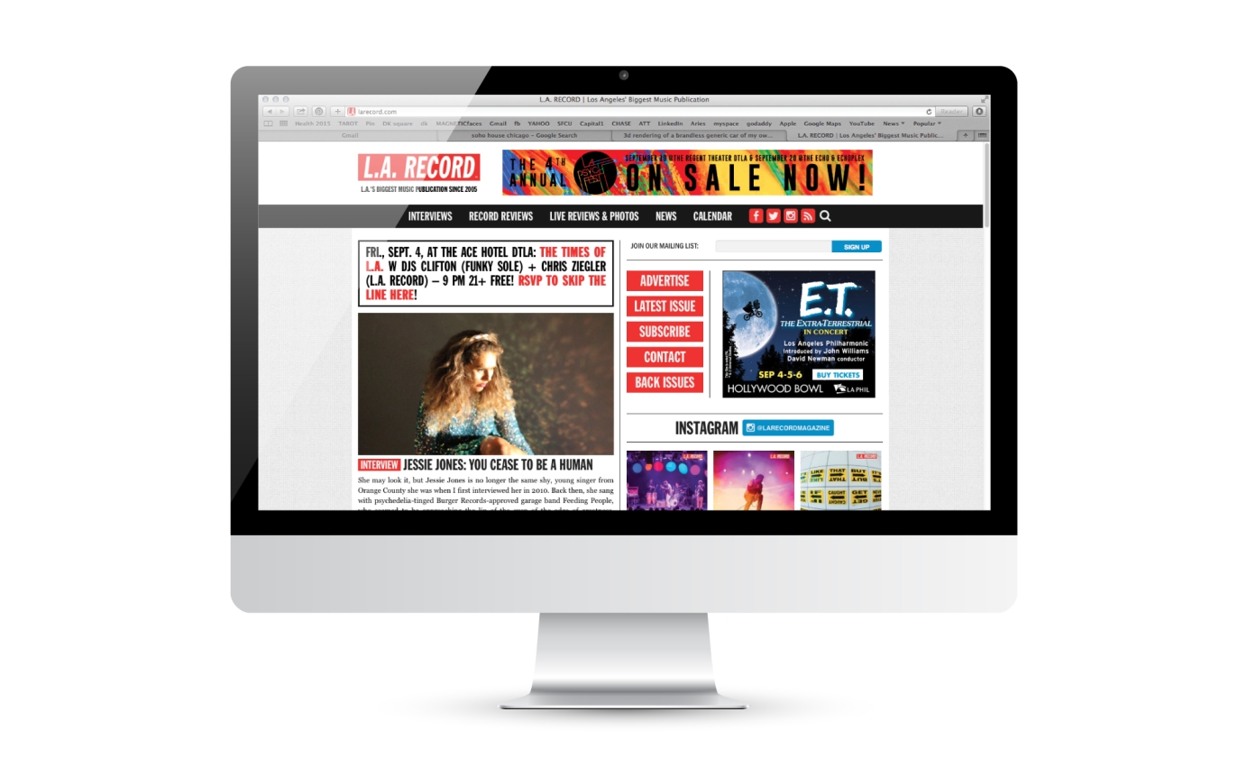 Logo, animated GIF, poster, web ads, & T-shirt designs for Los Angeles Psych Fest