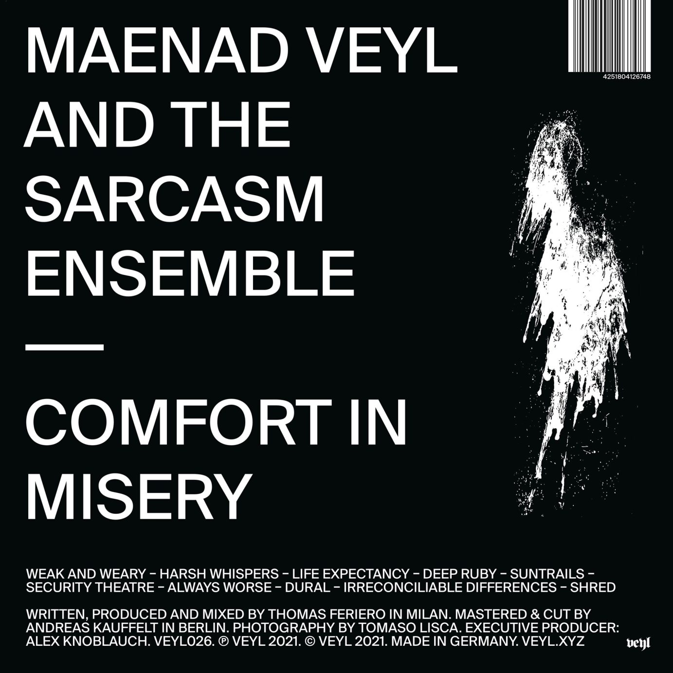 Artwork for Maenad Veyl & The Sarcasm Ensemble LP "Comfort in Misery"