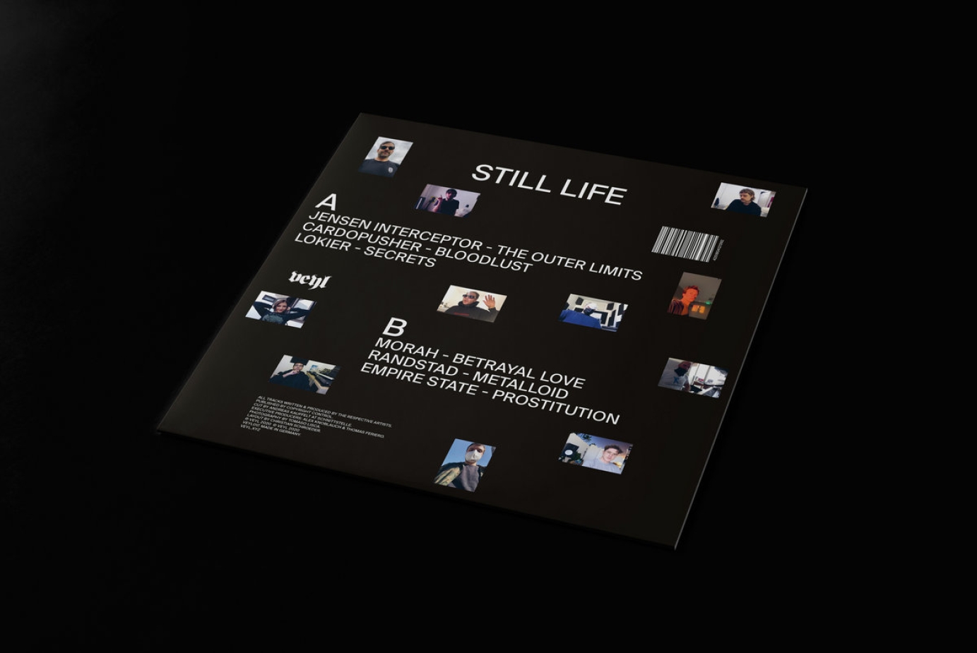 Artwork for "Still Life" compilation Released on Veyl Records in 2020 REAR