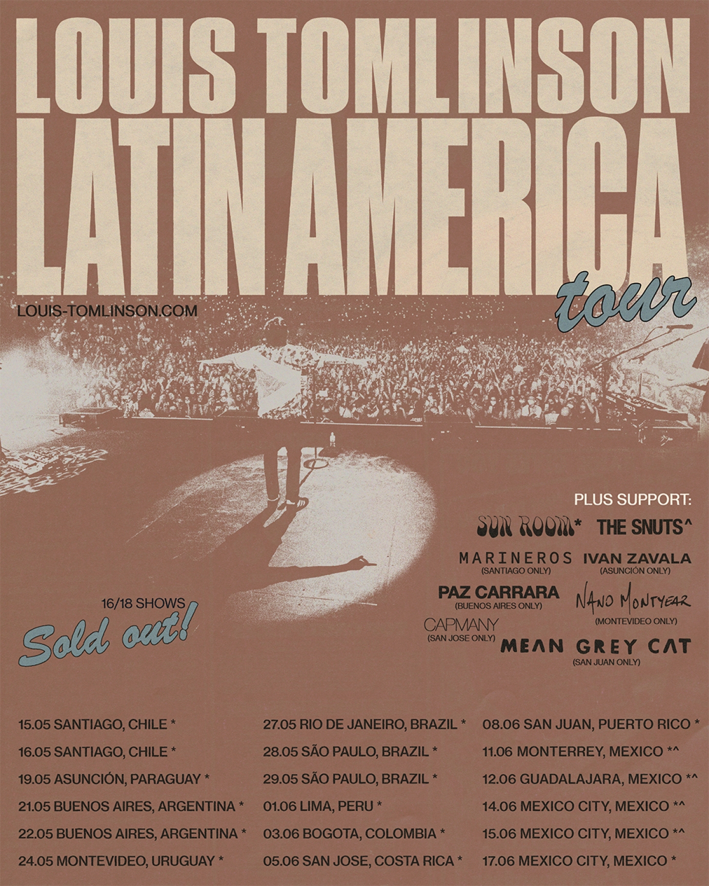 Louis Tomlinson Latin America Tour poster