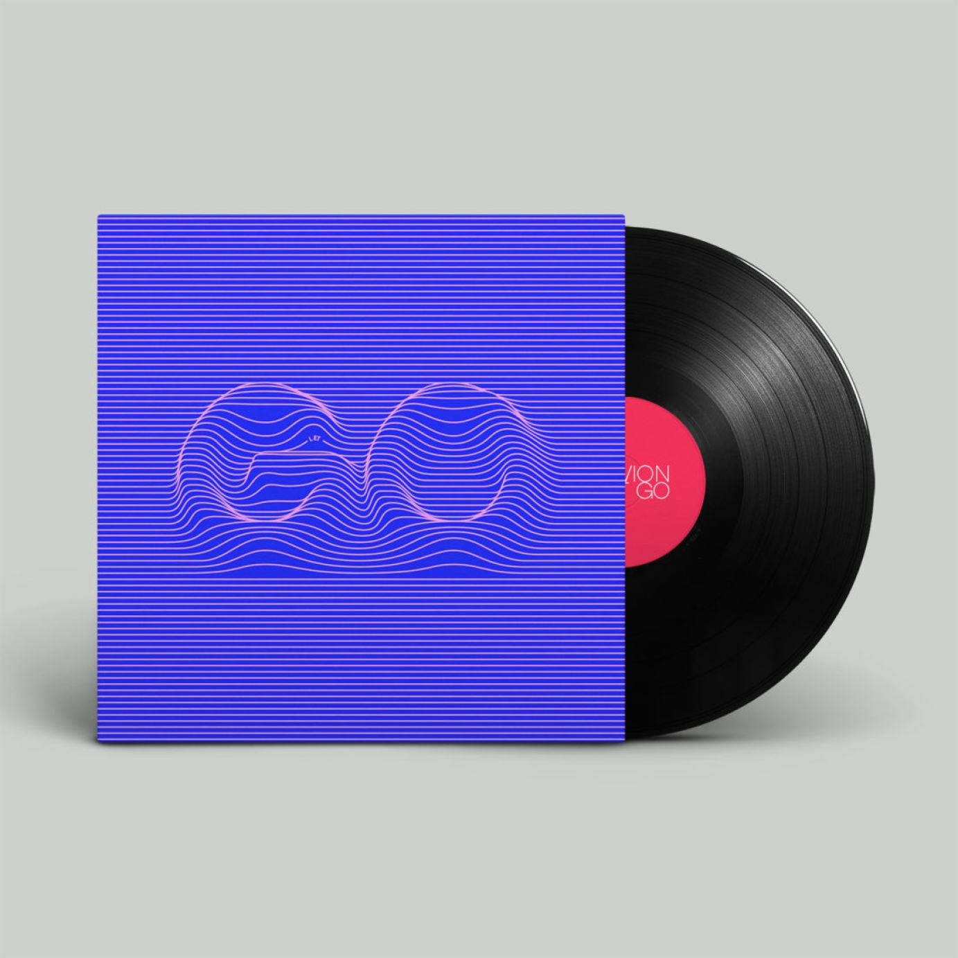 Let go. Wave lines text and artwork for vinyl cover