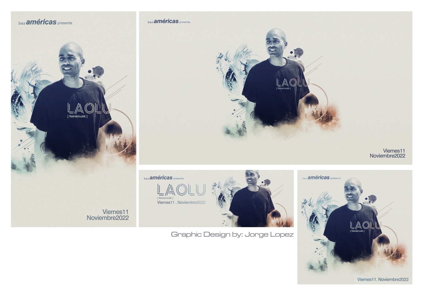 Graphic Design Pack for LAOLU at Bar Américas in Guadalajara, México.