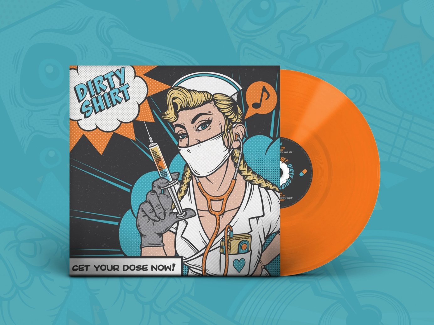 Album cover for Dirty Shirt's latest album - Get Your Dose Now