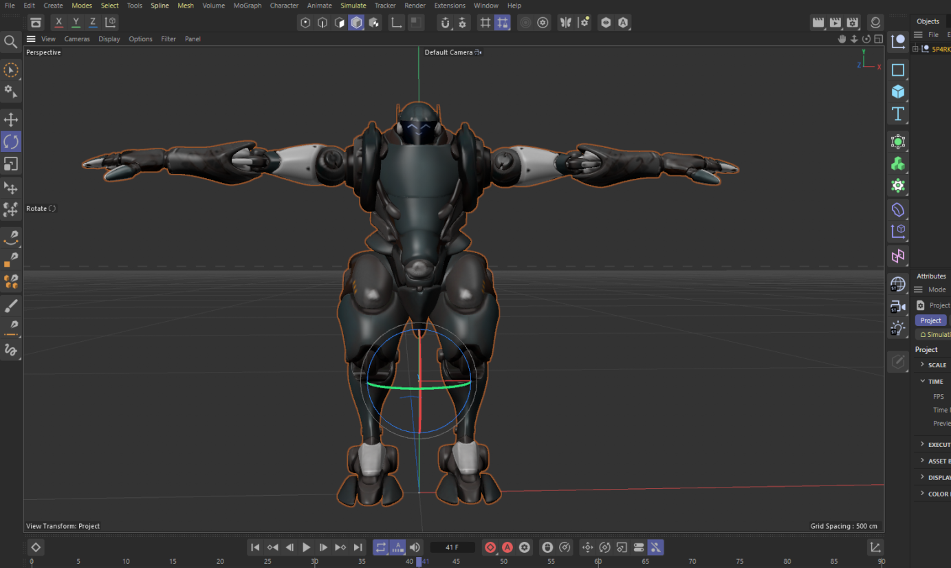 Shot of 5P4RK inside CG Software, Rigged and prepared by Jessica Kersey-Preston