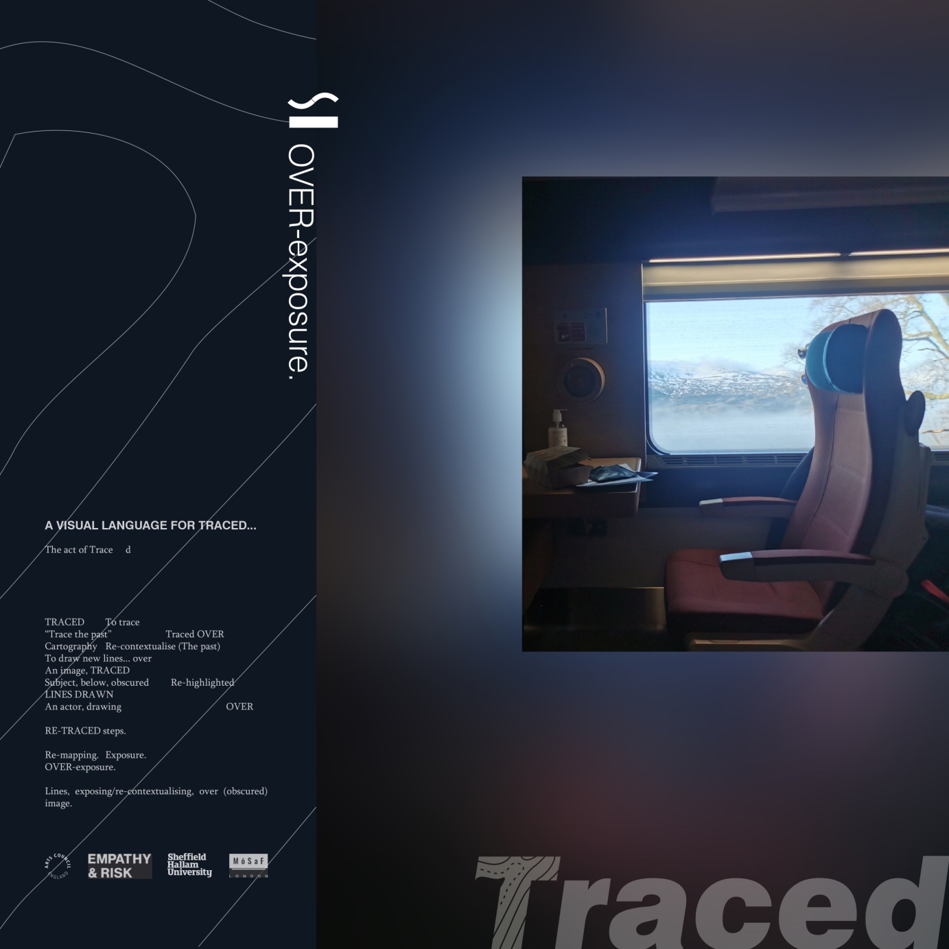 A square example image for the graphic charter describing the Rove Studio visual identity design for Traced Arts program, commissioned by Empathy & Risk in collaboration with the Museum of Slavery and Freedom, Deptford.