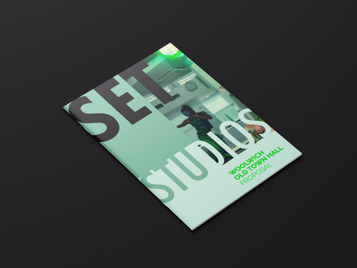 cover page for a publication design for London artist studio provider set studios