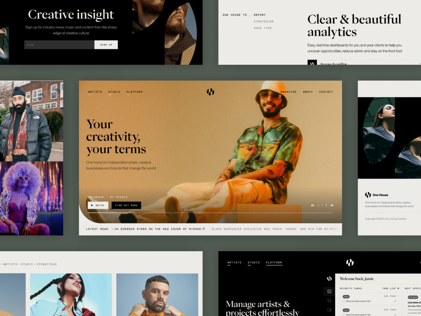 Artist management agency website