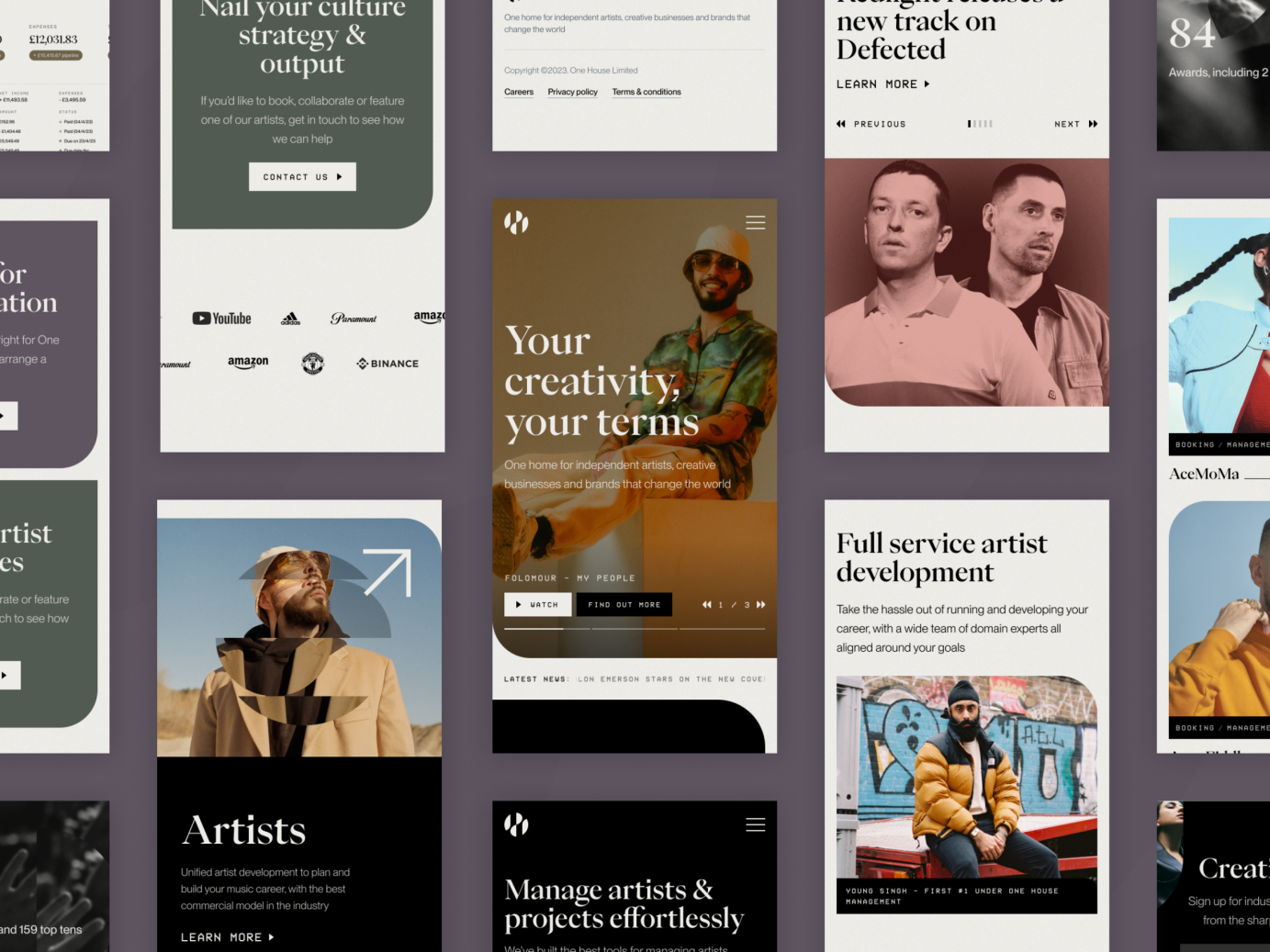 Artist management agency website