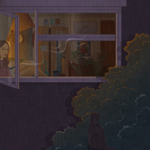 The girl and the cat