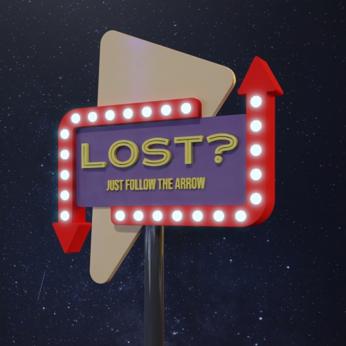 Lost? Diner Sign 3D Visual