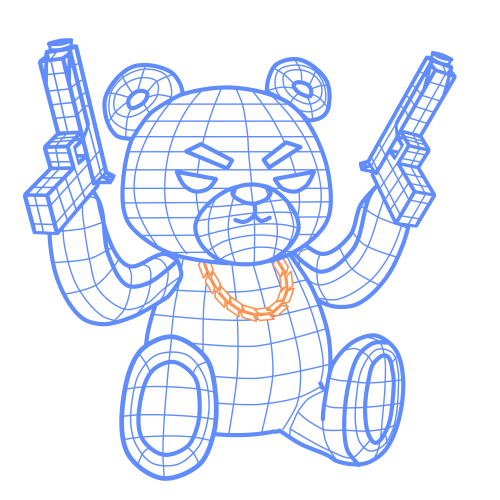3d Wireframe teddy bear " DJ WHOO KID"