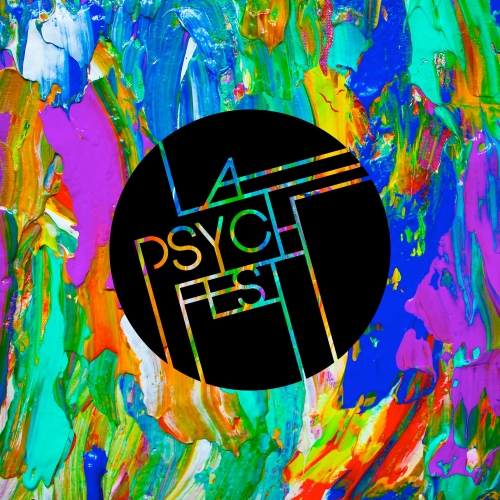 Logo, animated GIF, poster, web ads, & T-shirt designs for Los Angeles Psych Fest