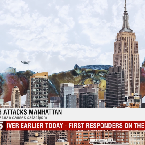Huge Crab Attacks Manhattan! by Matt McLaughlin migglefiend.com