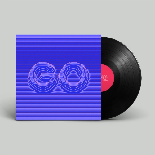 Let go. Wave lines text and artwork for vinyl cover