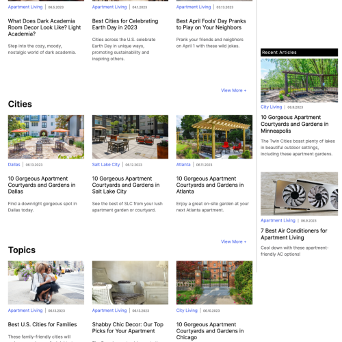 Rent.com/blog home page screenshot