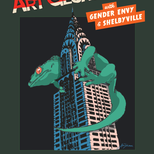 Gig poster for Seattle Based indie-rock band Art Gecko