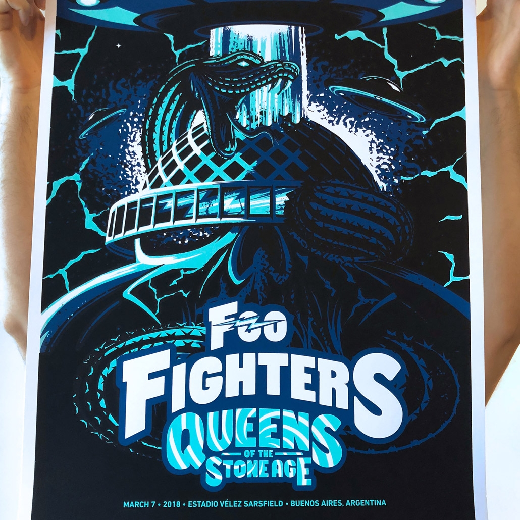 Merchandise for Foo Fighters, Queens of the Stone Age by Mariano Arcamone