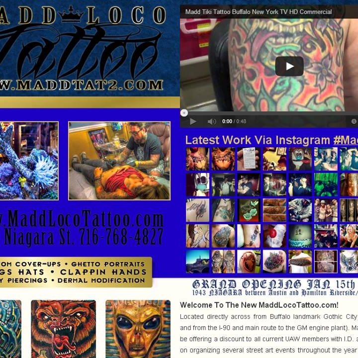 Website for Madd Tattoo by AJJordan716