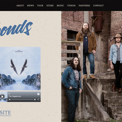 Website for The Vegabonds by electrickiwi