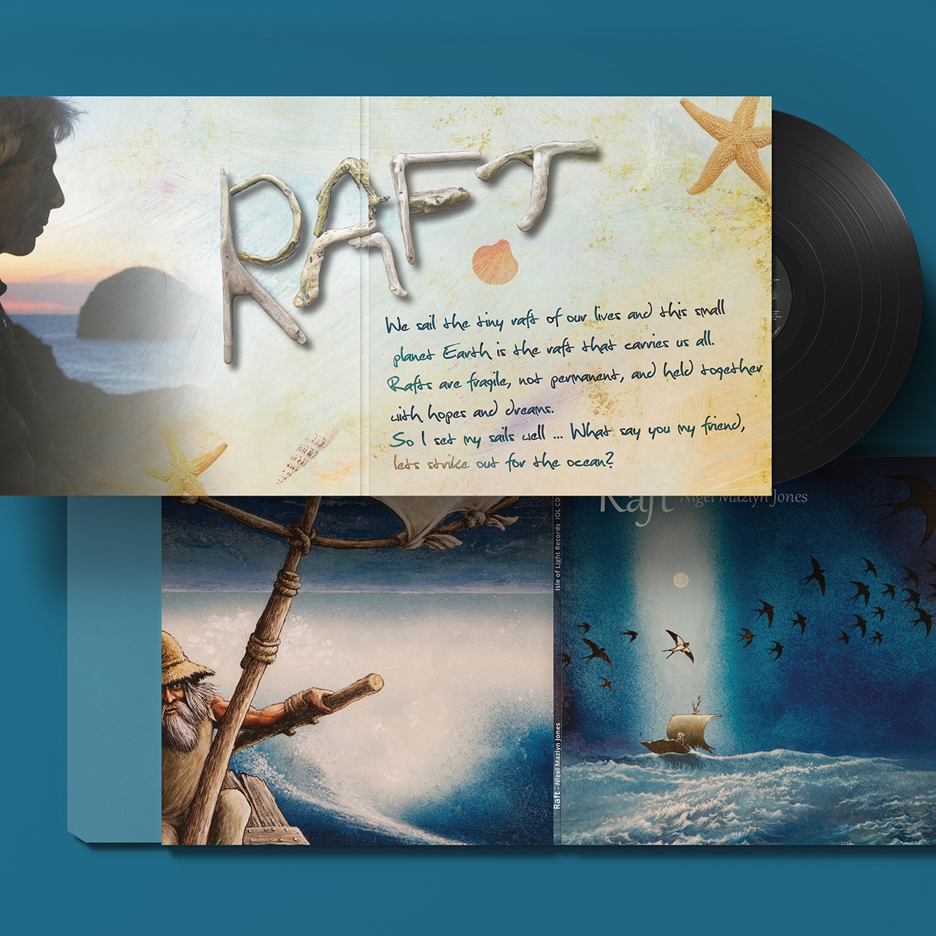 Raft album cover and sleeve creative