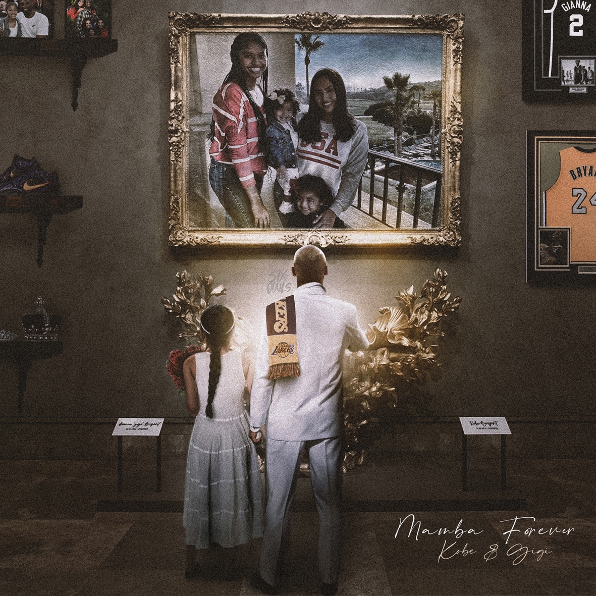 Tribute art for Kobe and Gigi Bryant