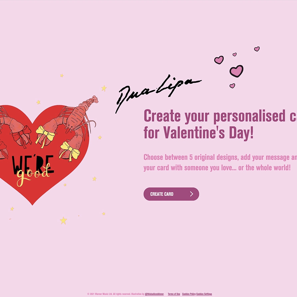 Dua Lipa - Valentine's Day Image Maker