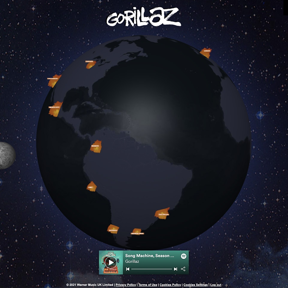 Gorillaz - 3D Streaming Heatmap