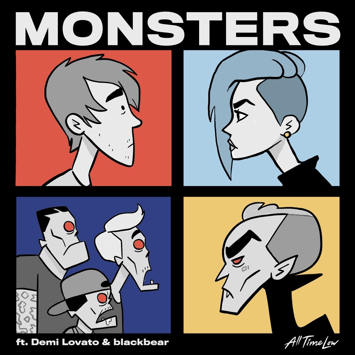 All Time Low: Monsters (feat. Demi Lovato and blackbear) (LYRIC VIDEO)