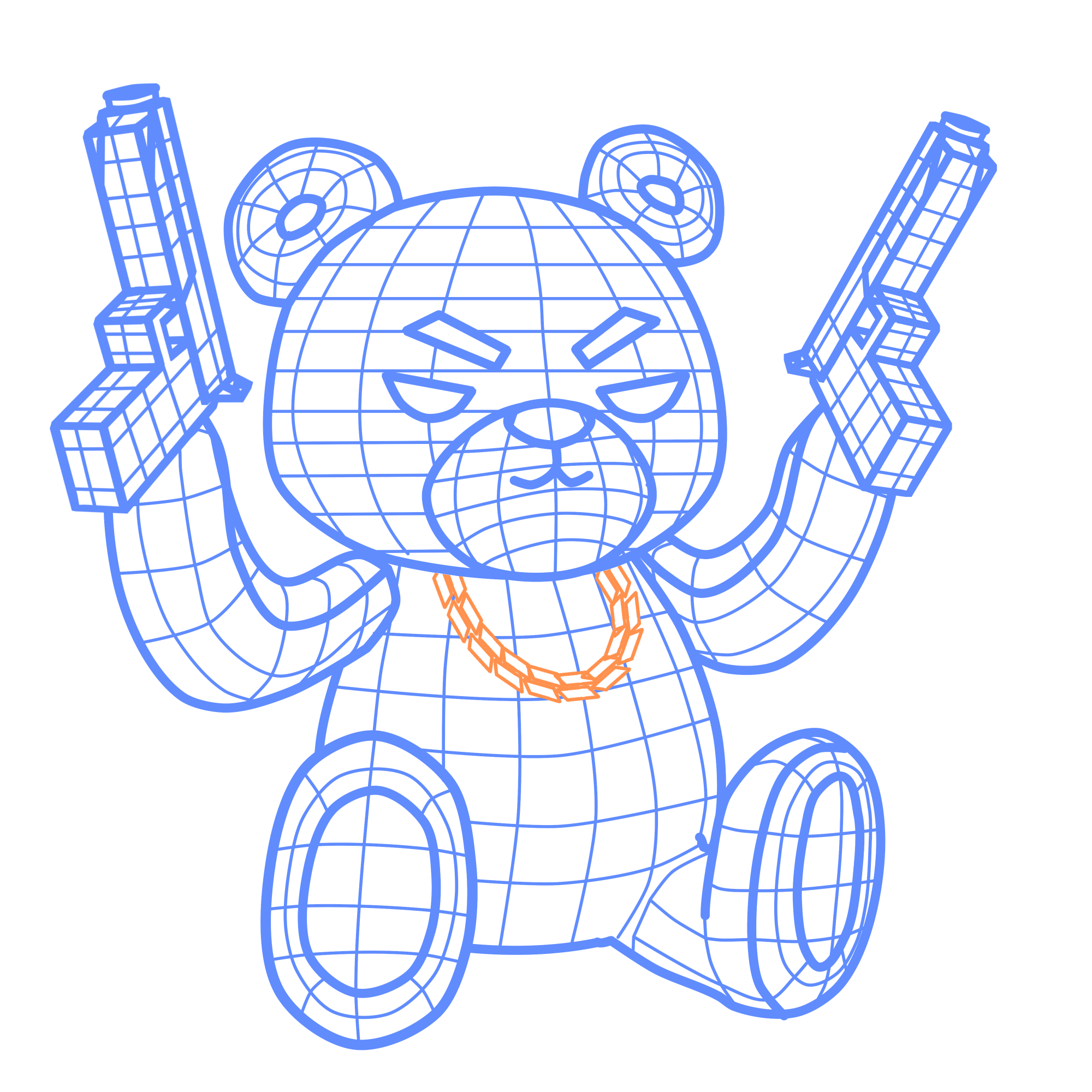 3d Wireframe teddy bear " DJ WHOO KID"