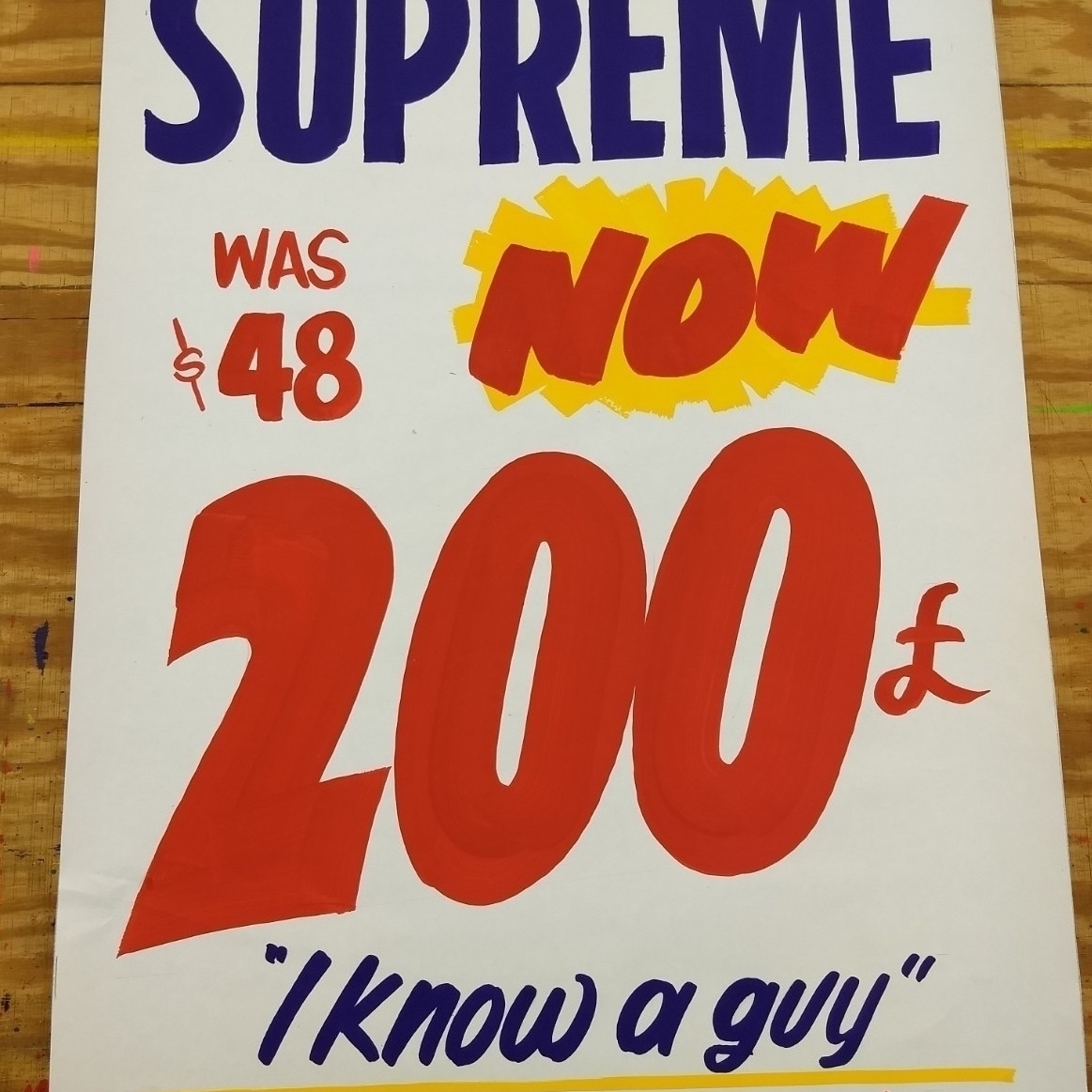Hand Lettered Super Market Poster (Supreme)