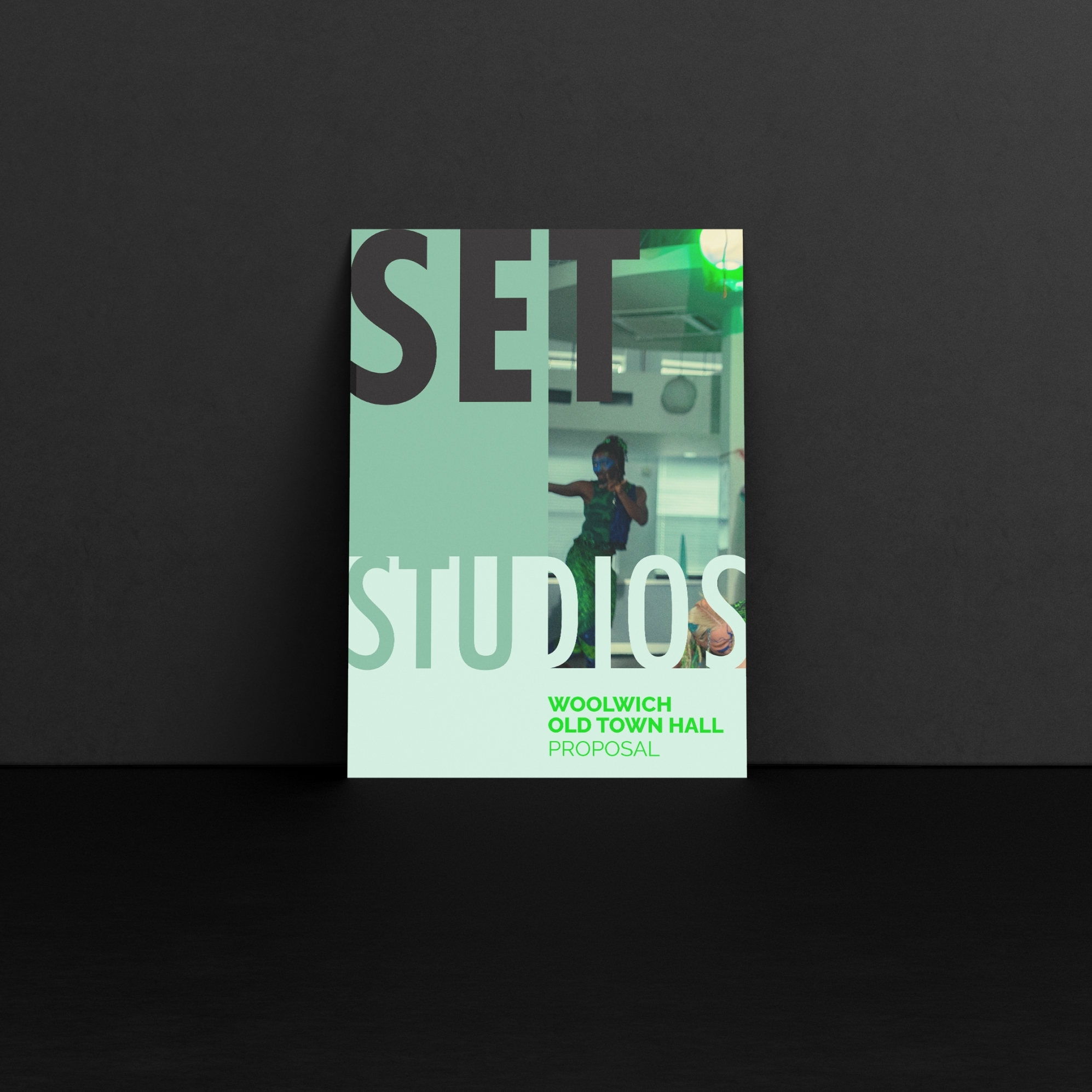 cover page for a publication design for London artist studio provider set studios