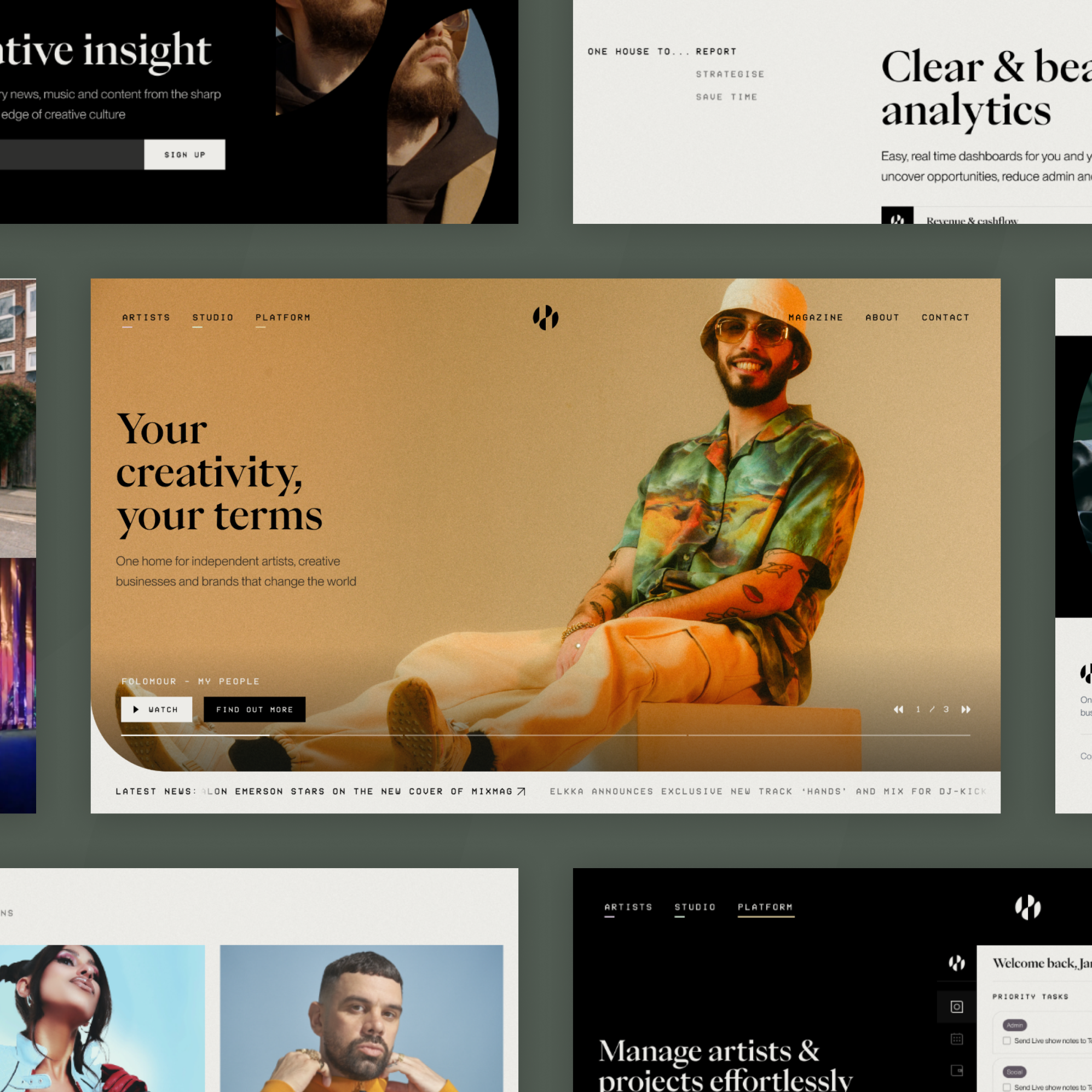 Artist management agency website